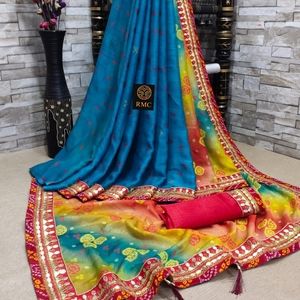 Half and half Bandhani Saree